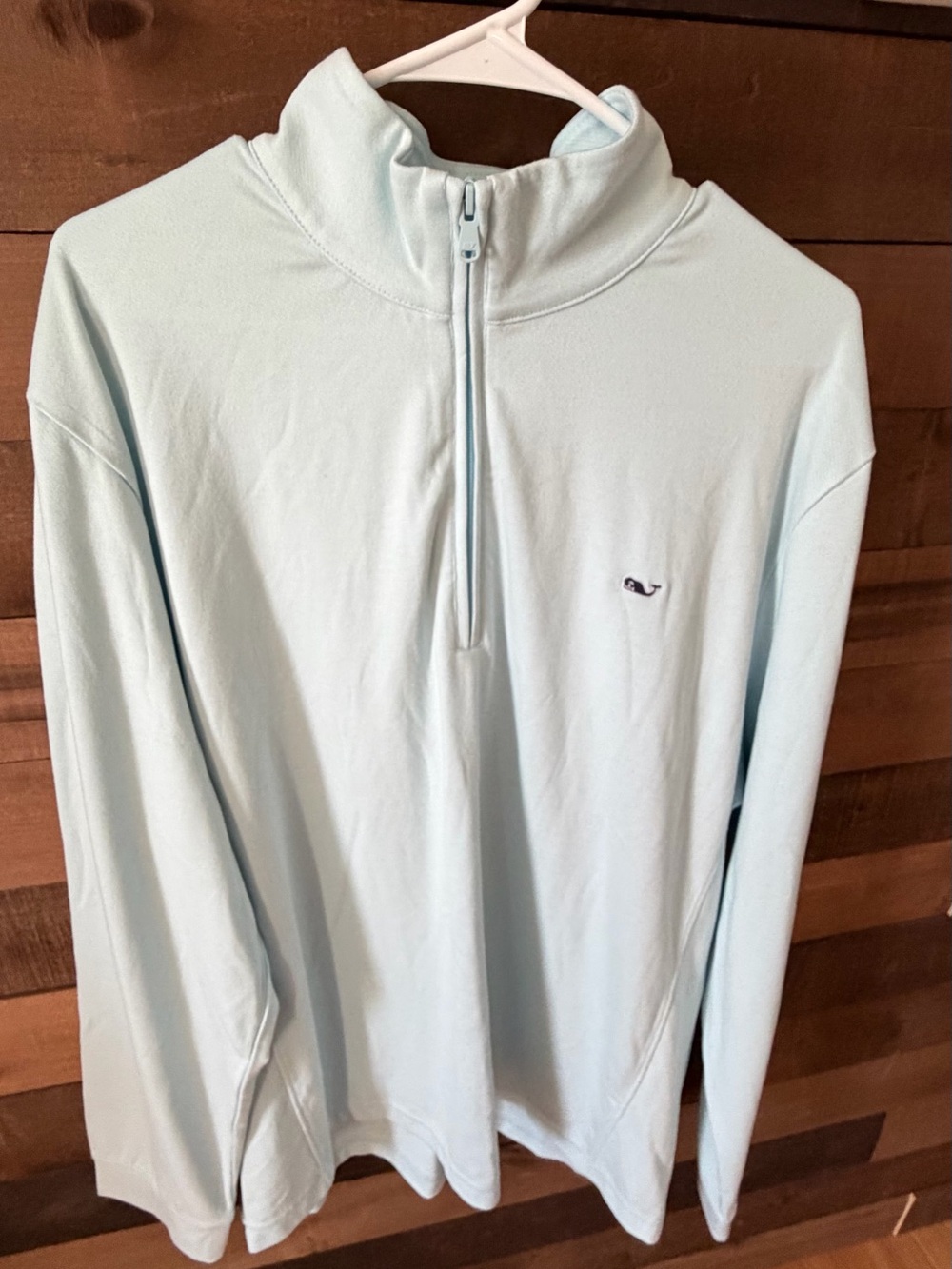 NWT Men's Vineyard Vines Light Blue Quarter-Zip XL  with Whale Logo